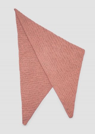 s.Oliver Triangel-Schal mit Strickmuster - papaya