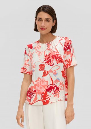s.Oliver Bluse mit Rundhalsausschnitt - ecru