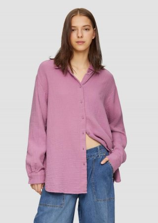 s.Oliver Oversized-Hemdbluse aus Musselin - lavendel