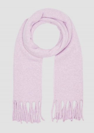 s.Oliver Gestrickter Schal mit Fransen - lavendel