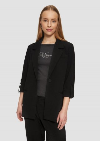 s.Oliver Interlock-Blazer mit Krempelarm - schwarz