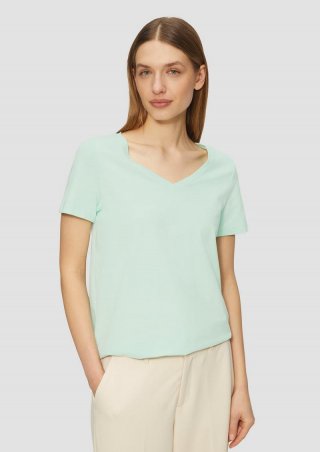 s.Oliver T-Shirt mit V-Ausschnitt - minze