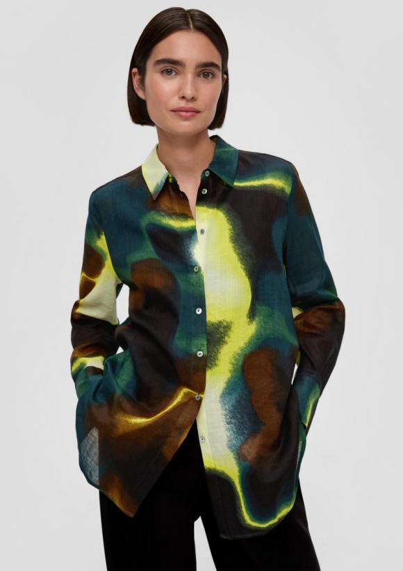 s.Oliver Bluse aus Ramiemix - schwarz