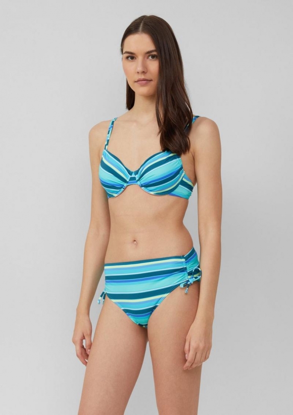 s.Oliver Bügel-Bikinitop im Streifenlook - blau