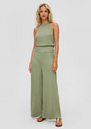 s.Oliver Jumpsuit aus fließendem Viskosejersey - helles olivgrün