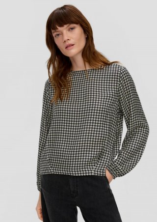 s.Oliver Twillbluse aus Viskosemix - schwarz