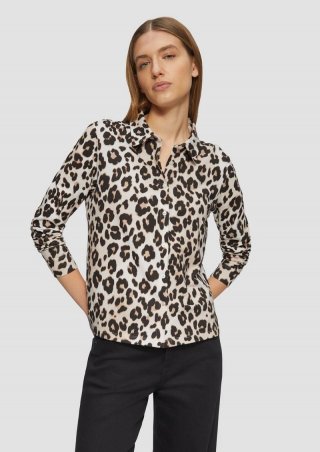 s.Oliver Hemdbluse aus Jersey - ecru