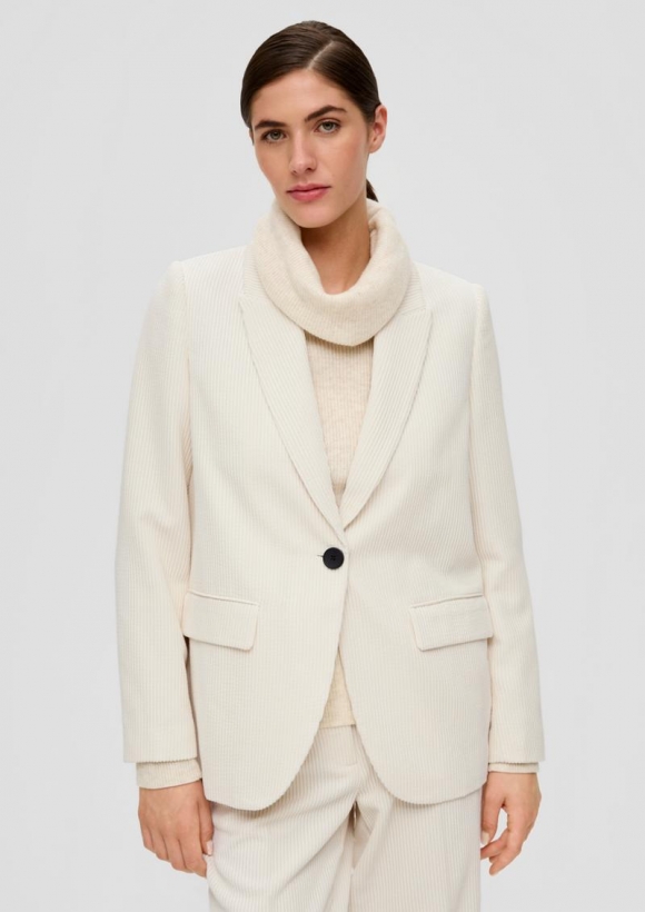 s.Oliver Einreihiger Cordblazer - natur