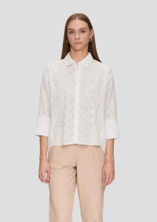 s.Oliver Oversize-Bluse aus Broderie Anglaise - ecru