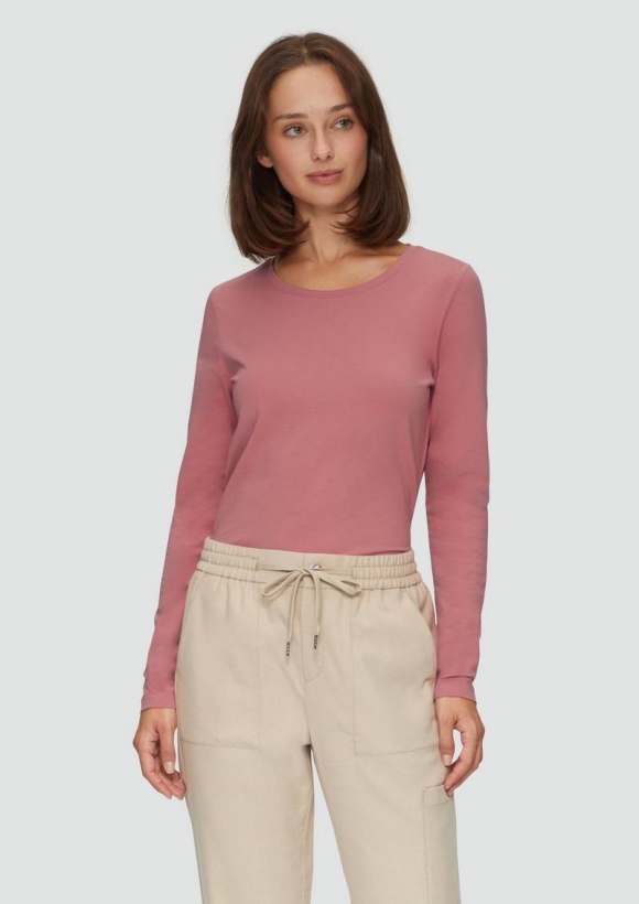 s.Oliver Longsleeve im Slim Fit - koralle