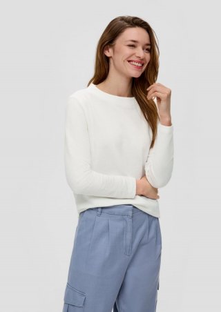 s.Oliver Sweatshirt mit Dobby-Struktur - creme