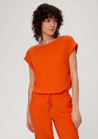s.Oliver Viskosebluse mit Rückenausschnitt - dunkelorange