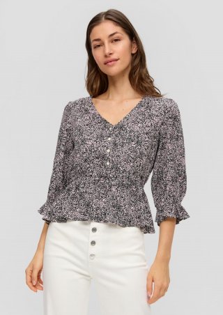 s.Oliver Bluse mit All-over-Muster - zartrosa