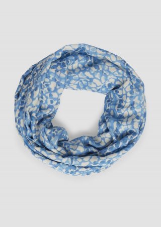 s.Oliver Loop-Schal aus Viskose mit All-over-Print - royalblau