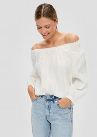 s.Oliver Off-Shoulder-Bluse aus Viskosemix - creme