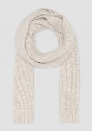 s.Oliver Gestrickter Schal mit Schmuckperlen - beige