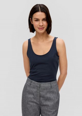 s.Oliver Top mit U-Ausschnitt - navy