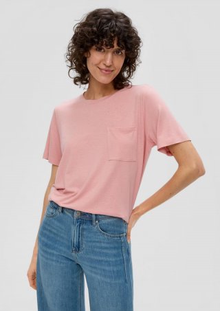 s.Oliver T-Shirt mit Brusttasche - rosa