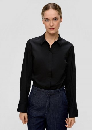 s.Oliver Bluse mit Ziernähten - schwarz