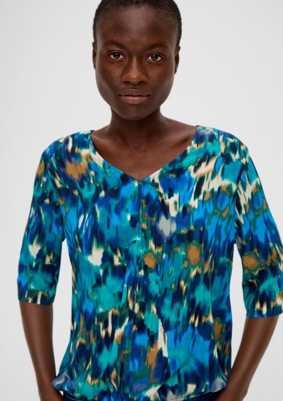 s.Oliver Blusenshirt aus Viskose - navy