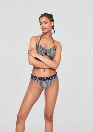 s.Oliver Badehose mit floralem Print - schwarz
