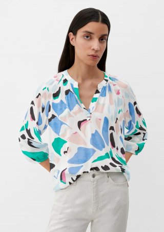 s.Oliver Bluse mit Dobby-Struktur - ecru