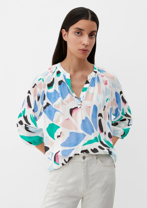 s.Oliver Bluse mit Dobby-Struktur - ecru
