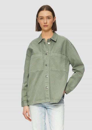 s.Oliver Overshirt aus Twill im Relaxed Fit - salbeigrün