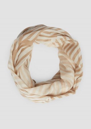 s.Oliver Lässiger Loop-Schal mit All-over-Print - sandstein
