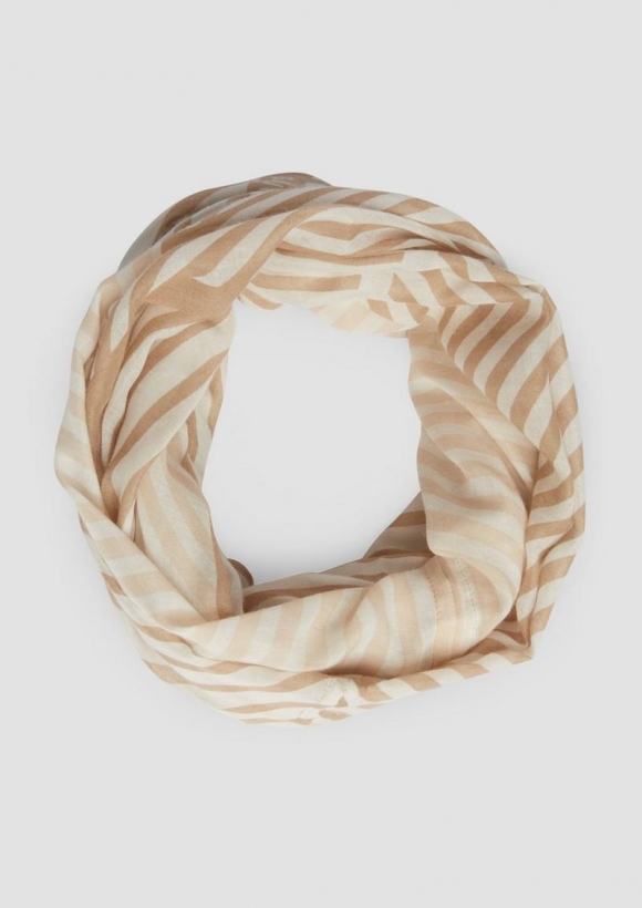 s.Oliver Lässiger Loop-Schal mit All-over-Print - sandstein