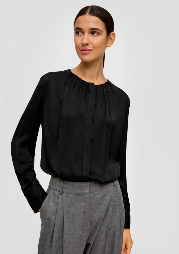 s.Oliver Bluse aus Viskose - schwarz
