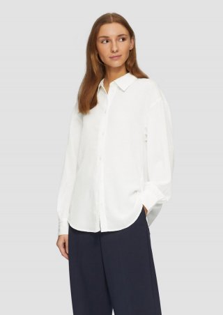 s.Oliver Strukturierte Hemdbluse mit Raffung - ecru