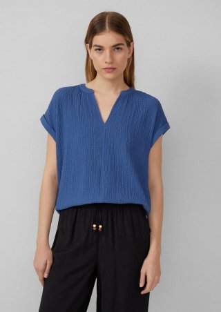 s.Oliver Strukturierte Bluse aus Viskosemix - royalblau