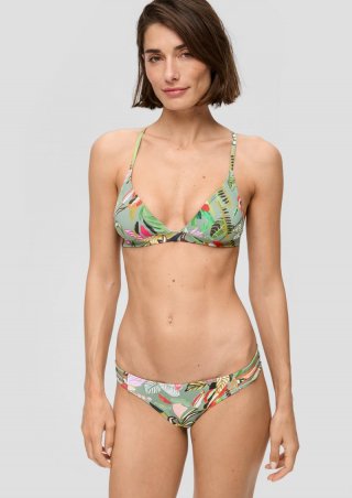 s.Oliver Triangel-Bikini-Top mit Blumenmuster - minze