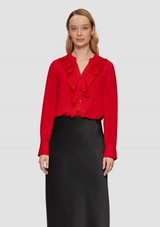 s.Oliver Bluse mit plissierten Volants - rot