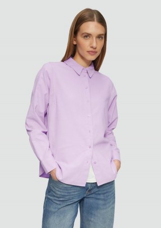 s.Oliver Cordbluse im Relaxed Fit mit Naht-Details - lavendel