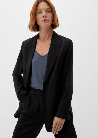 s.Oliver Taillierter Blazer aus Viskosemix - schwarz