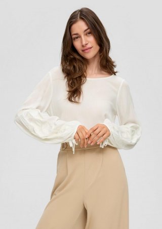 s.Oliver Viskose-Bluse mit Crêpestruktur - ecru