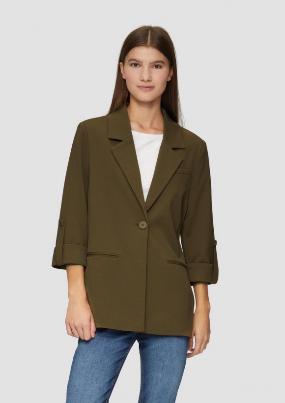 s.Oliver Blazer mit 3/4-Ärmeln - olivgrün