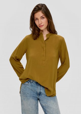 s.Oliver Viskosebluse mit gerafften Details - guacamole