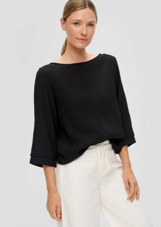s.Oliver Crêpeshirt aus Viskosemix - schwarz