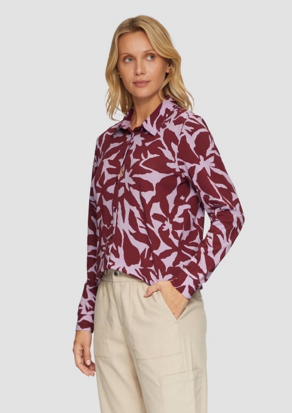 s.Oliver Hemdbluse aus Jersey - rubinrot
