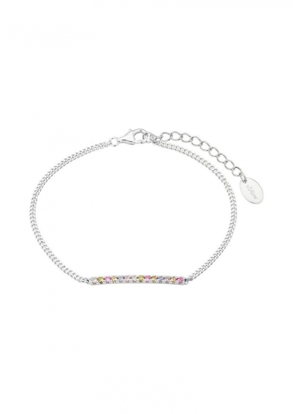 s.Oliver Armband mit buntem Zirkonia-Detail - silber