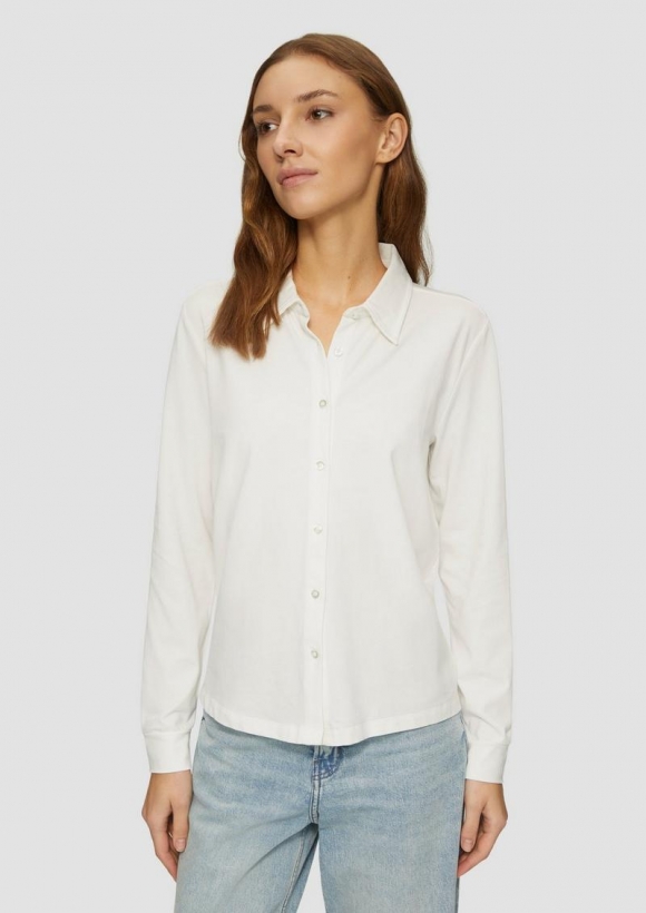 s.Oliver Hemdbluse aus Jersey - creme