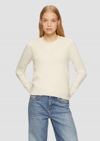 s.Oliver Schmaler Rippstrick-Pullunder - beige