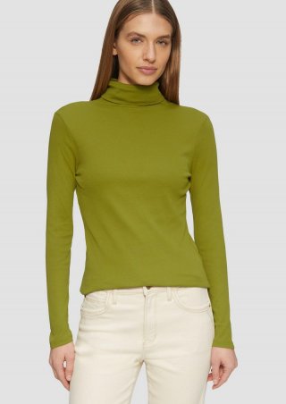s.Oliver Elastisches Langarmshirt mit Rollkragen - guacamole