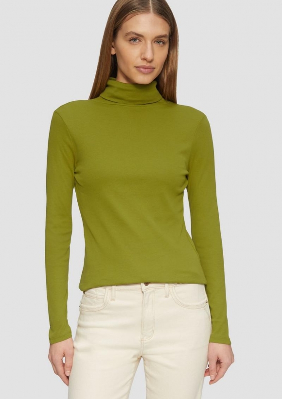s.Oliver Elastisches Langarmshirt mit Rollkragen - guacamole