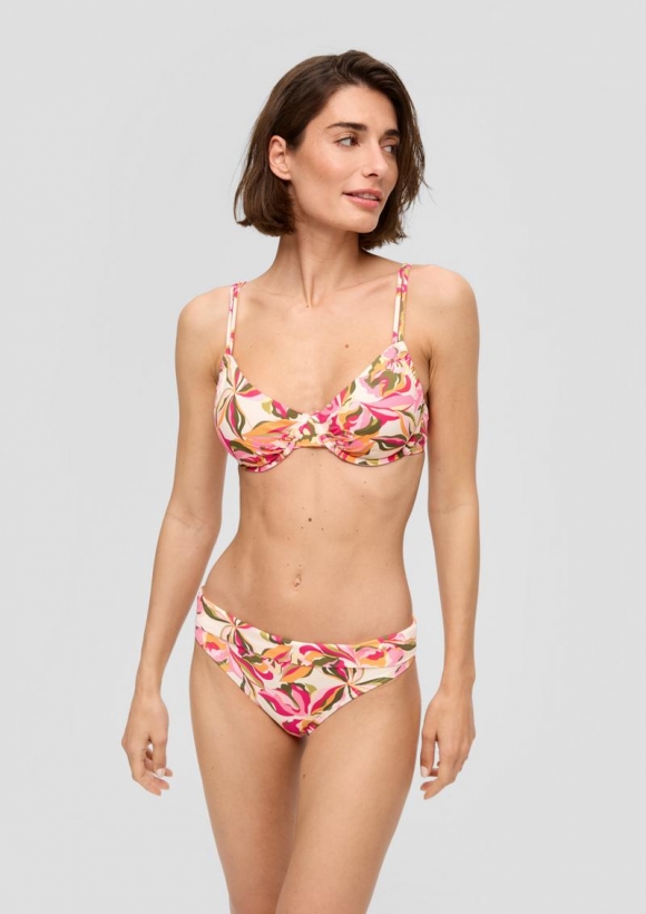 s.Oliver Bügel-Bikini-Top mit floralem Print - creme