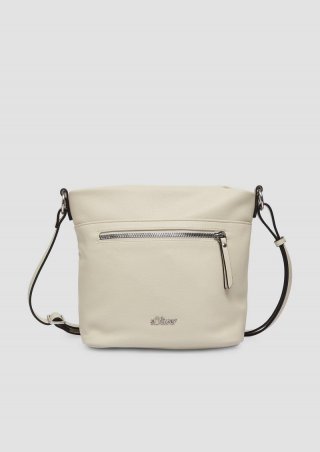 s.Oliver City-Bag mit längenverstellbarem Riemen und Logo-Detail - helles beige