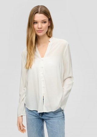 s.Oliver Viskosebluse mit Turn-up-Funktion - creme